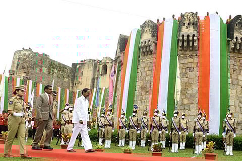 Telangana CM KCR at Golconda on Independence Day