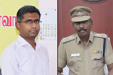 A collage of Kallakurichi Collector N Sridhar and Kallakurichi SP Selvakumar