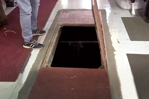 Hole in the shopping complex