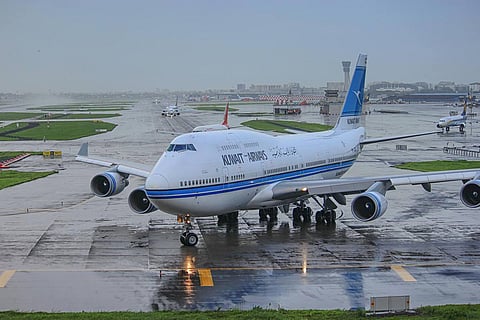 Kuwait airline flight on runway