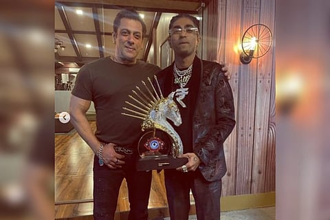 Bigg Boss 16 winner MC Stan with Salman Khan