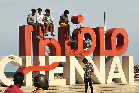 Defaced Namma Chennai logo