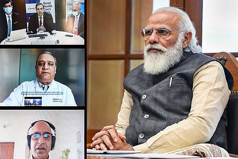 Prime Minister Narendra Modi holds virtual meetings