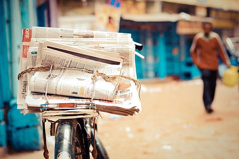 Newspapers on cycle