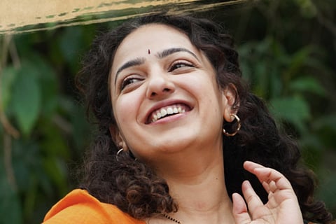 Nithya Menen in a poster from Sithara Entertainments