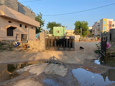 A poorly maintained GHMC park in Malkajgiri in Hyderabad, where water can be seen flowing outside the park