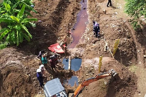 The spot where BPCL pipeline leaked