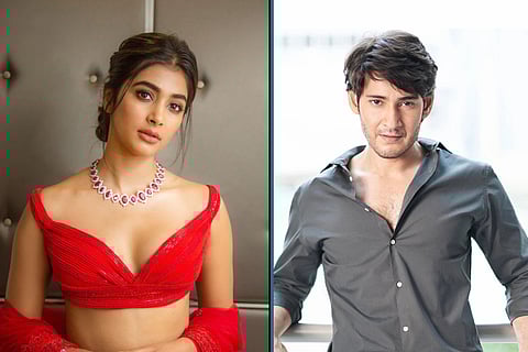 Pooja Hegde on the left and Mahesh Babu on the right