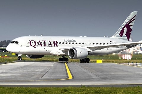 An image of a Qatar Airways plane