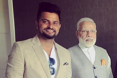 Suresh Raina with Prime Minister Narendra Modi in 2017