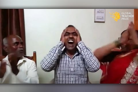 Ranjitsinh Disale with his family