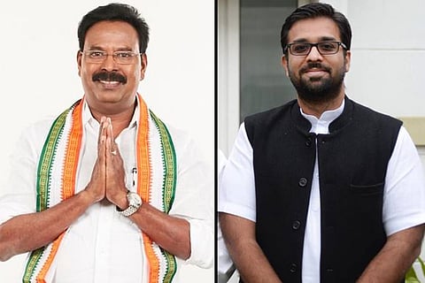 Congress candidates for TN Assembly elections: Ruby Manoharan on the left and Mohan Kumaramangalam on the right