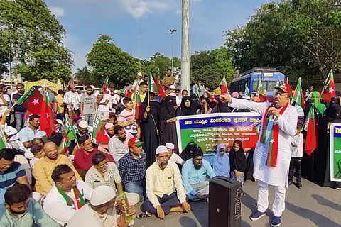 Muslim groups protest after being removed from OBC category in Karnataka