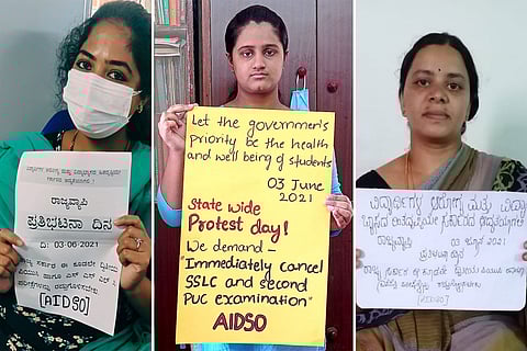 SSLC and PU students' protest