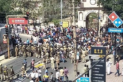 Protest by Sabarimala Karma Samithi