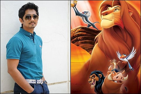 Siddharth to lend voice for Tamil version of 'The Lion King'