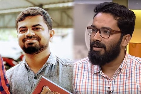 Collage of Kerala Journalist KM Basheer who was killed in a hit run accident and that of IAS officer Sriram Venkitaraman who is accused in the case.