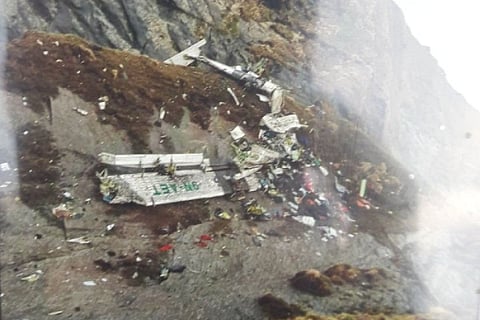 Wreckage of Tara Airlines airplane