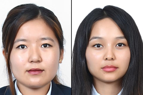 University toppers Sonam Chouskey and Tenzin Choezom