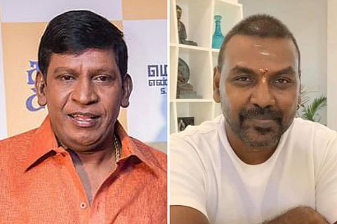  Actors Vadivelu (L) and Raghava Lawrence (R)
