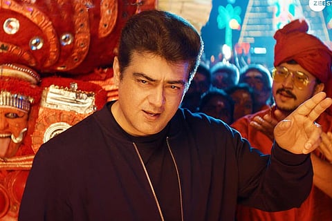 Valimai poster featuring Ajith Kumar