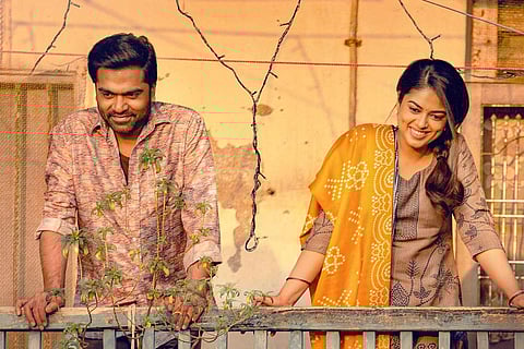 Actors Simbu and Siddhi Idnani