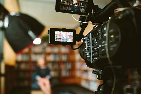 Film shoot at library rep