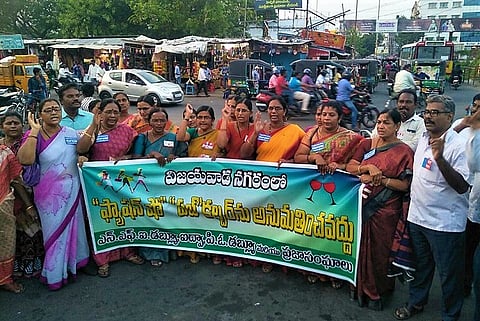 'Pub culture and fashion shows ruining Vijayawada': Andhra women's groups protest