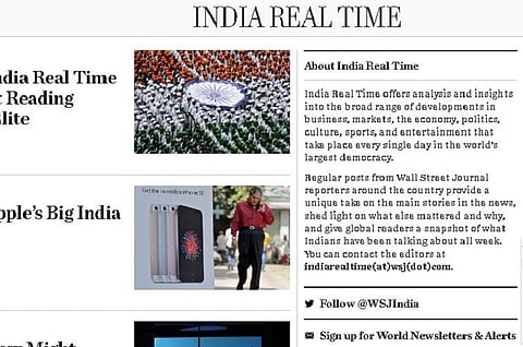 The Wall Street Journal shuts 'India Real Time' blog