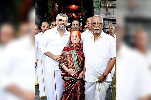 Actor Ajith Kuamar with his father PS Mani