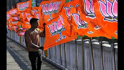 Image featuring BJP flags, used as a representative image 