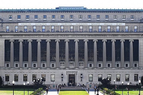 Trans activist Revathi on Columbia University banner with Maya Angelou, Toni Morrison