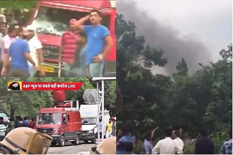 Terrifying visuals show Dera Sacha Sauda supporters vandalising media vans, attacking journalists