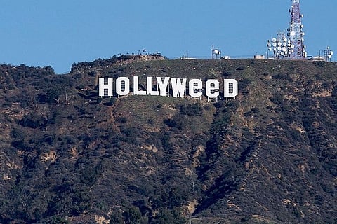 LA landmark sign 'Hollywood' altered to 'Hollyweed' in New Year