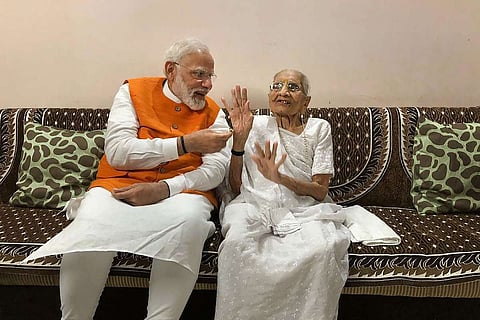 Prime Minister Narendra Modi and his mother Hiraben