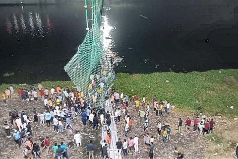 The collapsed Morbi bridge 