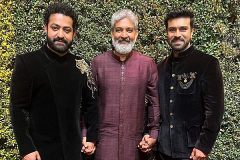 Jr NTR, Rajamouli and Ram Charan