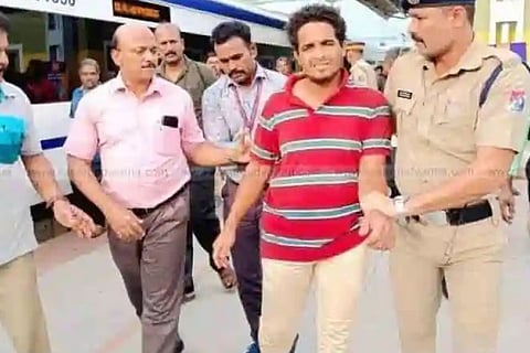 Railway police take the accused Sharan into custody