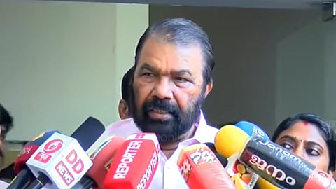 Kerala General Education Minister V Sivankutty speaks to media persons