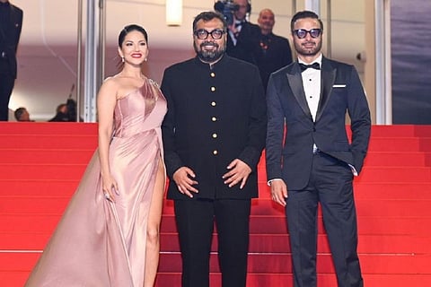 Sunny Leone, Anurag Kashyap, Rahul Bhat at Cannes Film Festival