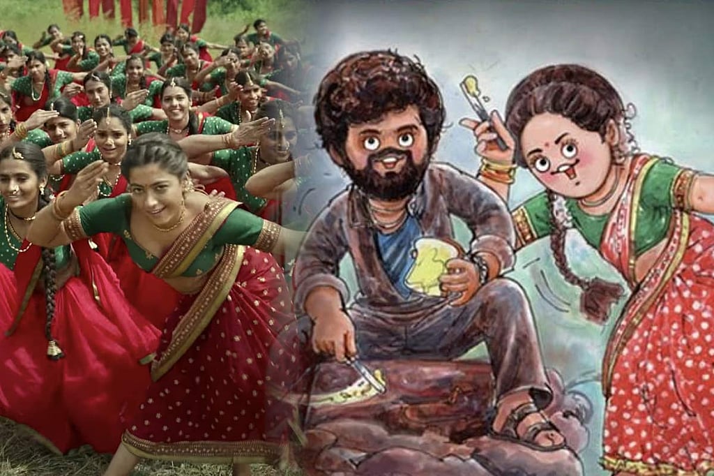 Pushma Amul’s new cartoon features Allu Arjun and Rashmika Mandanna from Pushpa