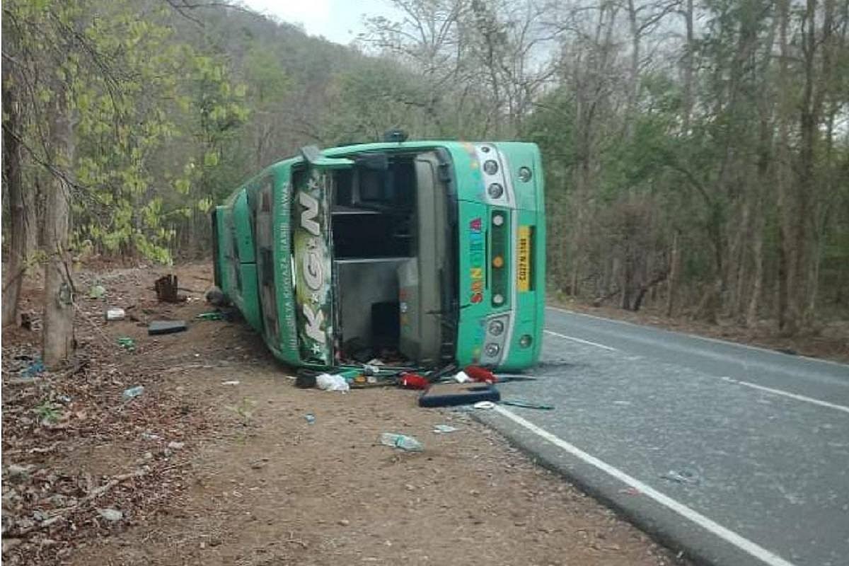 Five killed in road accident as bus overturns in Andhra