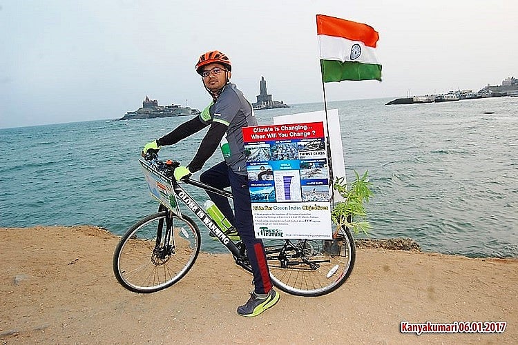 This Hyderabad techie is cycling from Kanyakumari to Kashmir to push ...