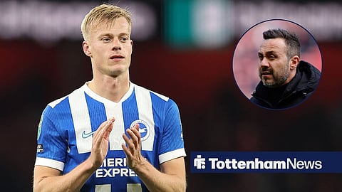 Roberto De Zerbi and Brighton star Jan Paul van Hecke.