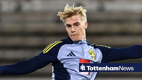 Lucas Bergvall in action for Sweden