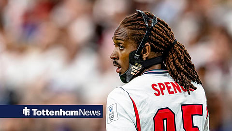 Djed Spence in World Cup action for England against Croatia