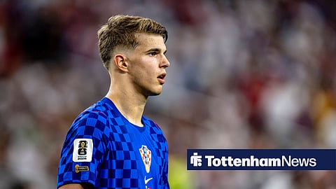 Luka Vuskovic in action for Croatia, as they took on England in their first match of the 2026 World Cup.