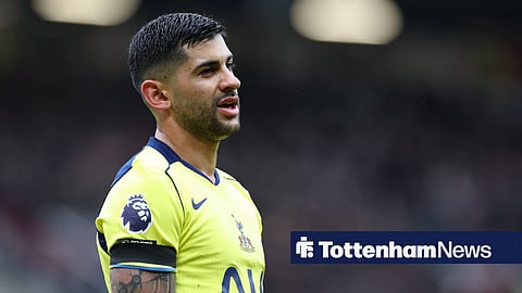 Cristian Romero in action for Tottenham