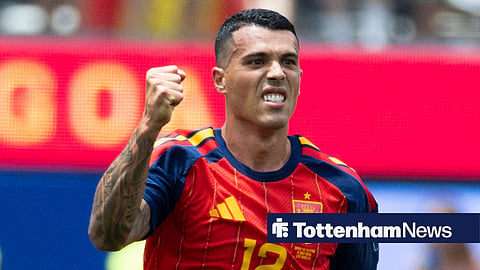 Pedro Porro celebrating a goal for Spain at 2026 World Cup vs Austria