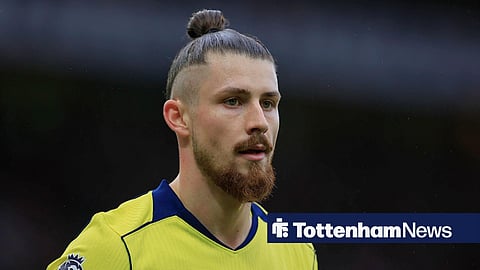 Radu Dragusin looking on while featuring for Tottenham in a game